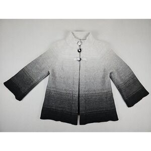 Jones‎ New York Signature Ombre Sweater Cardigan Women's Small Gray Wool Blend